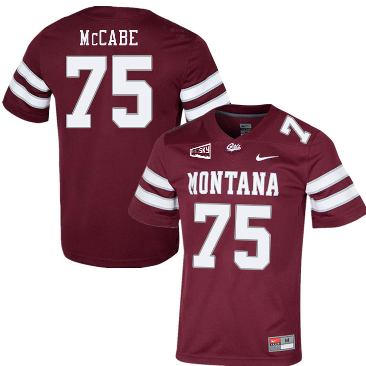 Montana Grizzlies #75 Declan McCabe College Football Jerseys Stitched Sale-Maroon